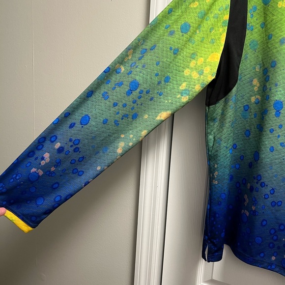 Mens Reel Legend Mahi Mahi Sun Fishing Shirt Size Large - Picture 6 of 8